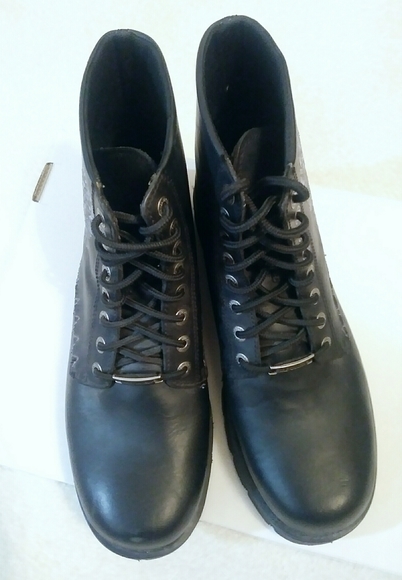 SOLD Harley Davidson embroidered skull moto boots - Picture 6 of 8